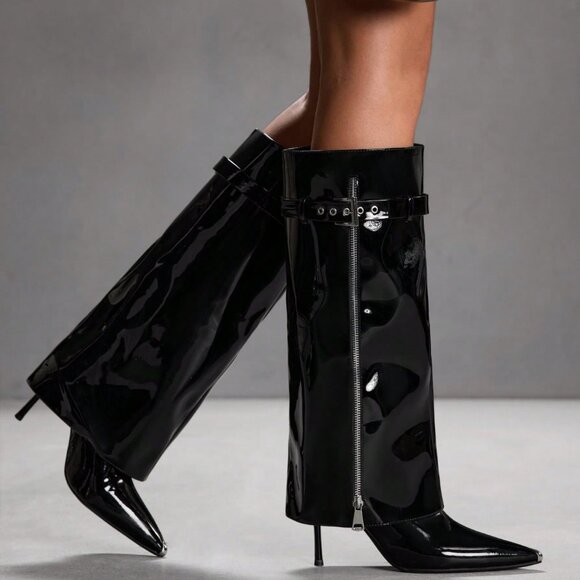 Black Sexy Women's Thigh High Boots - Picture 5 of 10